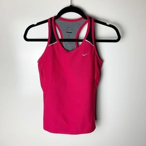 Nike running workout tank top with sports bra shirt M